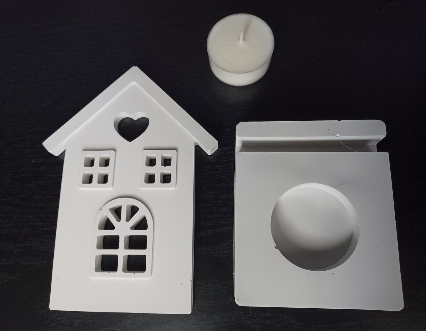 Handmade, Cement, Charming Little Home Tealight Holder