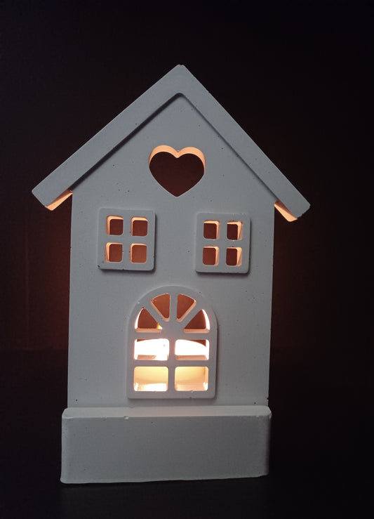 Handmade, Cement, Charming Little Home Tealight Holder