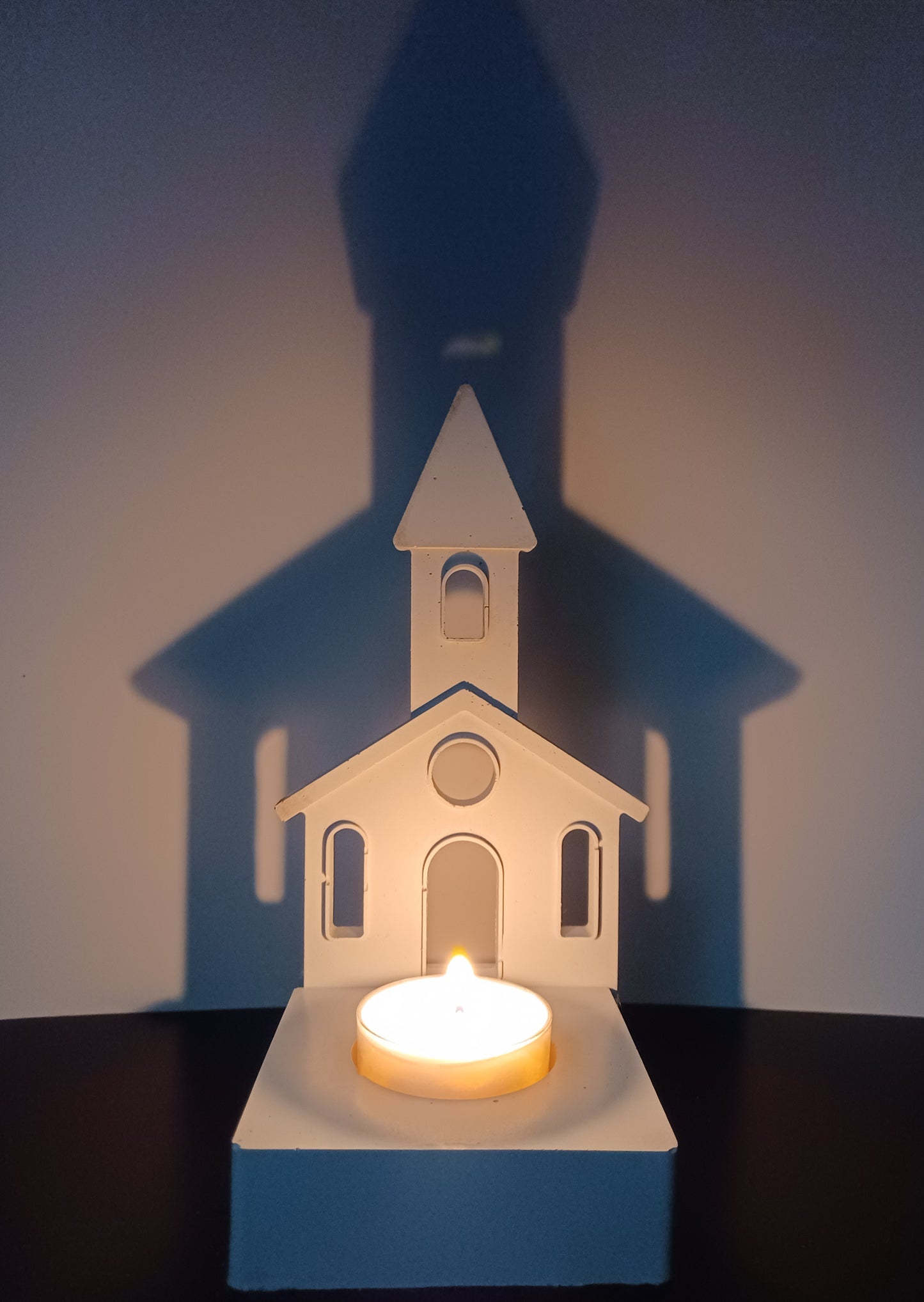 Handmade, Cement, Charming Church Tealight Holder