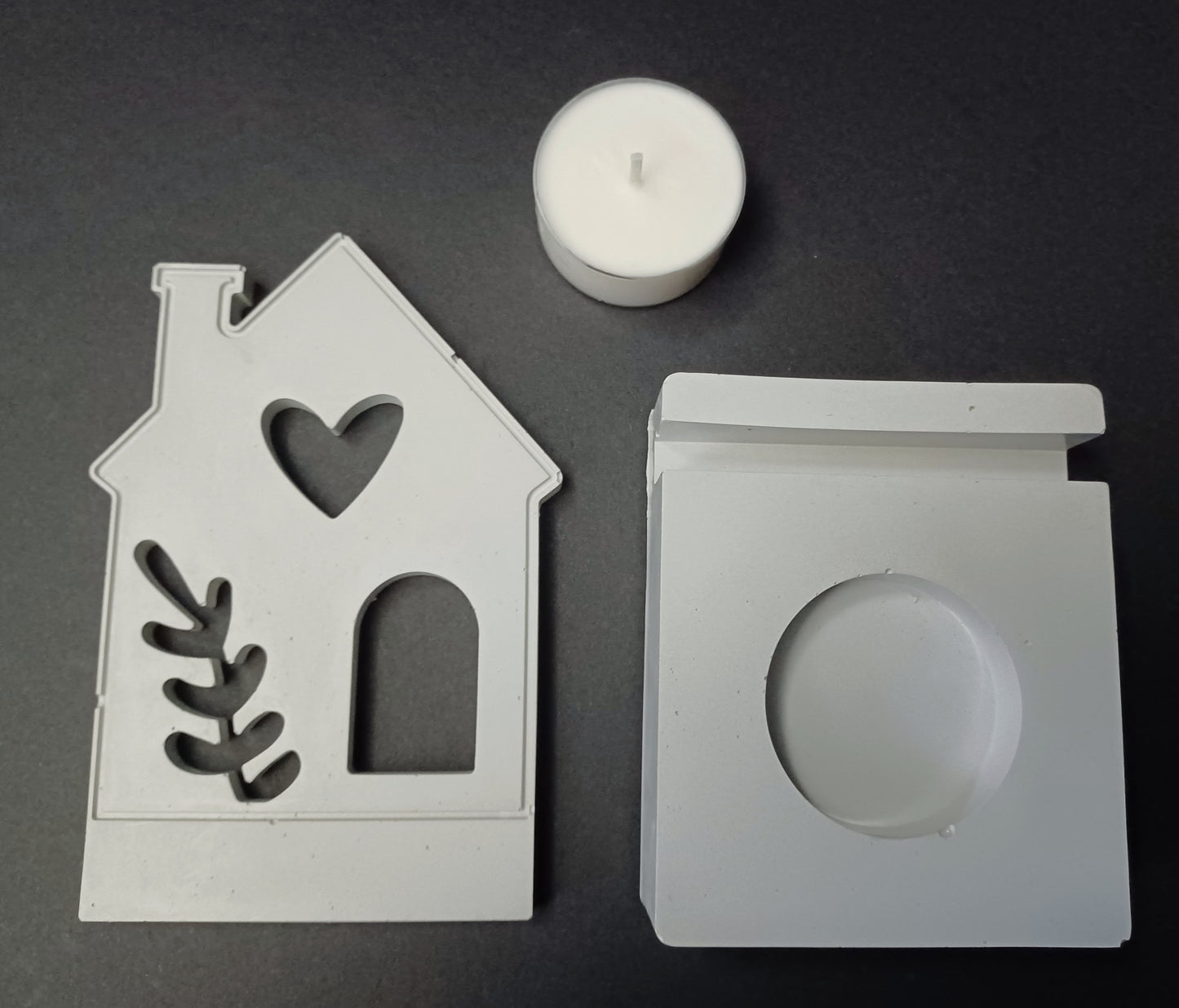 Handmade, Cement, Charming Little Home (Type B) Tealight Holder