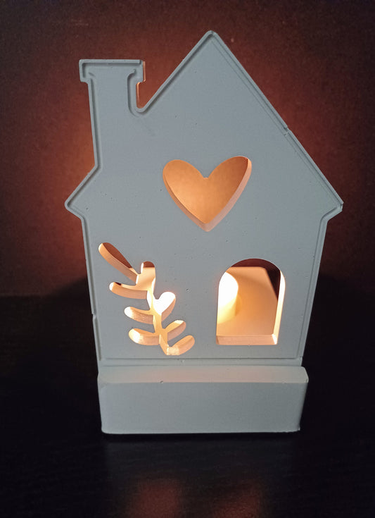 Handmade, Cement, Charming Little Home (Type B) Tealight Holder