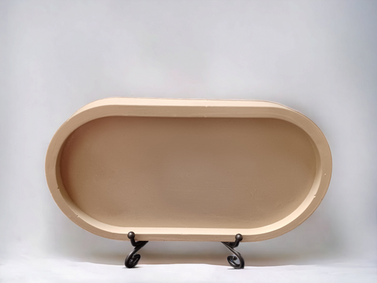Brown Holiday, Handmade, Cement Decorative Tray