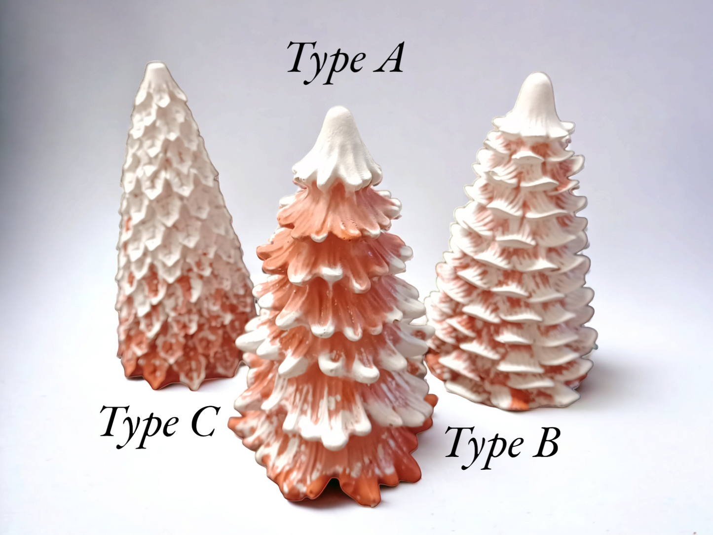 The "Peppermint Stick" Handmade, Cement, Rustic Decorative Holiday Tree (Type B)