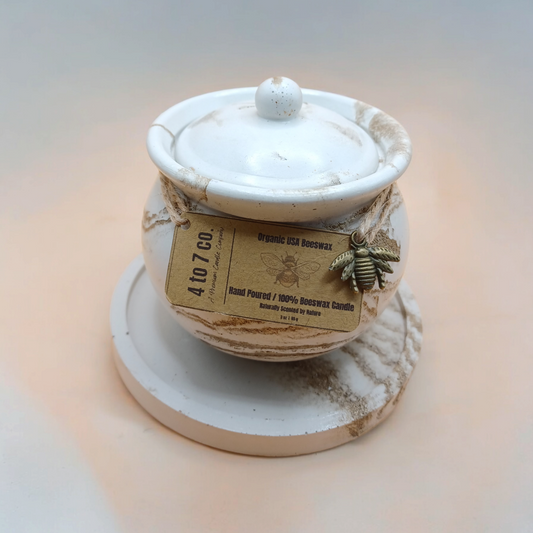 White Jar-USA Organic Beeswax 3 oz., Candle Set