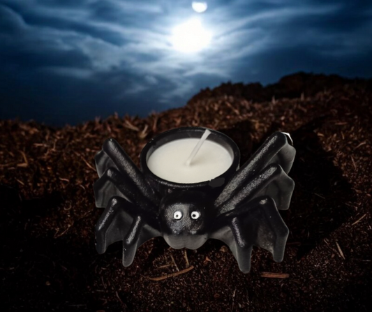 Handmade Cement Little Black Spider Candle